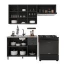 Ver imagem 3 de Armário de Cozinha Modulada Compacta Fidelitá Nara 100% MDF 3 Peças 200cm 8 Portas 2 Gavetas sem