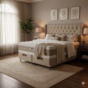 Cama Box Queen Castor Silver Star Air Double Face Pocket 158x198x61 + Box Castor