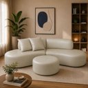 Ver imagem 3 de Sofá e Puff Orgânico Virginia 300cm Corino Modena: Creme