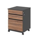 Ver imagem 3 de Conjunto de Escrivaninha e Gaveteiro Líbia 3 Gavetas MDP 180cm Noce Preto Casah