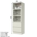 Ver imagem 2 de Torre Quente para 2 Fornos Fineze 1 Porta 2 Gavetas MDF 71,5cm Areia