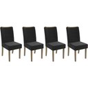 Ver imagem 1 de Cadeira de Cozinha 2cad129ng Kit 4 Un Nogueira/suede Preto A038 - Kappesberg