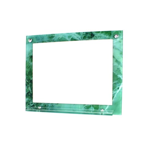 ESPELHO PARA BANHEIRO COM PRATELEIRA 50CM X 40CM MÁRMORE VERDE