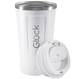 Copo Térmico Glück 500ml Aço Inox Copo Para Café Cerveja Com Tampa Hermética Off White - 4