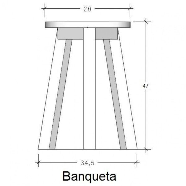 Banqueta em Madeira Maciça  - 2