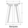 Banqueta em Madeira Maciça - 2