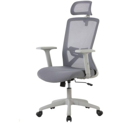 Cadeira Office Dallas Tela Mesh Cinza com Apoio de Cabeça e Base Cinza - 74524