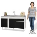 Ver imagem 5 de Balcão Gabinete com Pia Inox 150cm 3 Portas 1 Gaveta Dakota Branco/Preto - Lumil Lumil Móveis