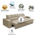 Ver imagem 3 de Sofá Retrátil e Reclinável 2 Lugares 1,50m com Molas Emily Suede Adonai Estofados