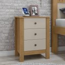 Ver imagem 2 de Kit 2 Mesas de Cabeceira Maggiore Amêndoa/Off White - Móveis Lopas