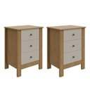 Ver imagem 1 de Kit 2 Mesas de Cabeceira Maggiore Amêndoa/Off White - Móveis Lopas