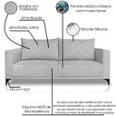 Ver imagem 3 de Sofa Nori 2 Lugares Pes de Ferro 180cm Linho Boucle 3302 Ezz