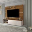 Ver imagem 2 de Painel Suspenso Trancoso para Tv Carvalho/off White - Bela Móveis