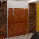 Ver imagem 4 de Conjunto Dobrável de Parede Para Churrasco 2m 2 Bancos Madeira Maciça Eucalipto:Cerejeira