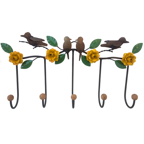 Lindo Cabide Decorativo com Flores de Ferro Ideal para Ambiente Rustico Libertas Rosas Artesanato Ro