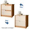 Mesa de Cabeceira 2 Gavetas Doble Flex Carvalho Grife/Off White - Albatroz - 3