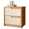 Mesa de Cabeceira 2 Gavetas Doble Flex Carvalho Grife/Off White - Albatroz - 5