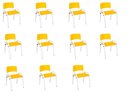Ver imagem 2 de Kit 11 Cadeira Iso Infantil Creche, Escola Base Branco Amarelo