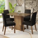 Ver imagem 1 de Conjunto Sala de Jantar Tampo de Vidro 4 Cadeiras Rustic/Oxford Pitanga Madesa