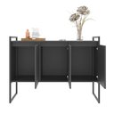 Ver imagem 3 de Buffet Alba 3 Portas Industrial 120cm Preto Onix Plata Móveis