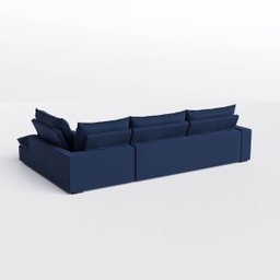Sofá Volt com Chaise 3,00m em Suede Veludo Azul - Home Mobily - 8