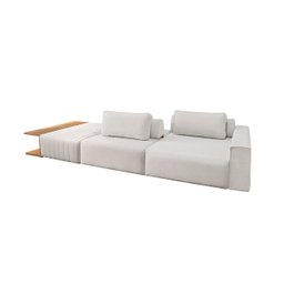 Sofá Ilha Modular Optimus 320 Cm Bouclê Off White com Mesa Auxiliar - 4