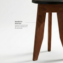 Ver imagem 5 de Conjunto 4 Banqueta Baixa em Madeira Maciça Imbuia e Preto 47cm MaderSilva