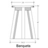 Conjunto 4 Banquetas Madeira Maciça MS Colors  - 3
