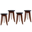 Ver imagem 7 de Conjunto 4 Banqueta Baixa em Madeira Maciça Imbuia e Preto 47cm MaderSilva