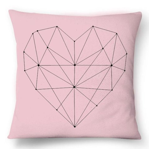 Capa Coração Geométrico: Rosa