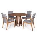 Ver imagem 3 de Kit Mesa de Jantar Redonda 120cm Gabi Noronha com 4 Cadeiras Garbo Cinza Escuro