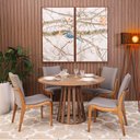 Ver imagem 1 de Kit Mesa de Jantar Redonda 120cm Gabi Noronha com 4 Cadeiras Garbo Cinza Escuro