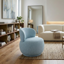 Ver imagem 2 de Poltrona Decorativa Aimê Premium Bouclé Azul Claro Sala Dekorien