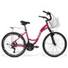 Bicicleta Feminina GTS Aro 26 Freio V-Brake Câmbio GTSM1 TSI7 21 Marchas / Cestinha / Para-lama | -  - 1