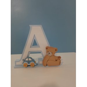 Letra Menino com Base (Azul) - LTP-03 BH BABY KIDS