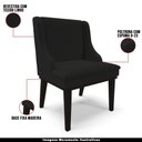 Ver imagem 7 de Kit 3 Cadeiras Decorativas Sala de Jantar Base Fixa de Madeira Firenze Linho Preto G19 - Gran Belo