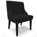 Ver imagem 3 de Kit 3 Cadeiras Decorativas Sala de Jantar Base Fixa de Madeira Firenze Linho Preto G19 - Gran Belo