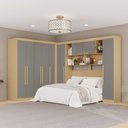 Ver imagem 1 de Guarda-Roupa Casal Modulado Positano 9 Portas 2 Gavetas Jequitibá/Granizo - Pnr Móveis