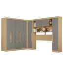 Ver imagem 3 de Guarda-Roupa Casal Modulado Positano 9 Portas 2 Gavetas Jequitibá/Granizo - Pnr Móveis