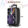 Caixa de Som Bluetooth Amplificadora Radio Fm 2000w Microfone Musica Karaoke Festa Alça Portatil Con - 4