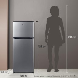Geladeira Refrigerador Compacto Hq Defrost 140 Litros Preto/inox Hq-140rdf - 4