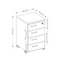 Ver imagem 4 de Gaveteiro Paris Multiuso Organizador com Rodinhas Escritório - Freijó