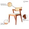 Kit 4 Cadeiras Sala de Jantar com Telinha em Rattan - Yasmin - Linho Bege - 3