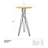Mesa alta Hairpin Bar Industrial 60 cm Madeira clara - 2