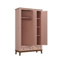 Ver imagem 4 de Guarda Roupa Solteiro Madeira Maciça Rústico 3 Portas 2 Gavetas Rosa - Apaixone & Decore