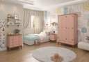 Ver imagem 5 de Guarda Roupa Solteiro Madeira Maciça Rústico 3 Portas 2 Gavetas Rosa - Apaixone & Decore