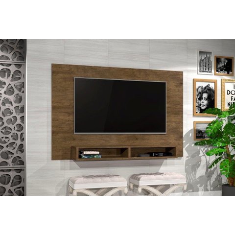 Painel MAN 1.37m Para TV Até 50'' Com Nichos Para Aparelhos e Obvjetos de Decoração Cor Jequitibá JA