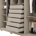 Ver imagem 4 de Roupeiro Dubai Majestic 2.7 com 6 Portas 6 Gavetas e Espelho com 8 Pés Vila Rica