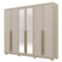 Ver imagem 3 de Roupeiro Dubai Majestic 2.7 com 6 Portas 6 Gavetas e Espelho com 8 Pés Vila Rica