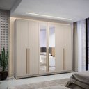 Ver imagem 1 de Roupeiro Dubai Majestic 2.7 com 6 Portas 6 Gavetas e Espelho com 8 Pés Vila Rica